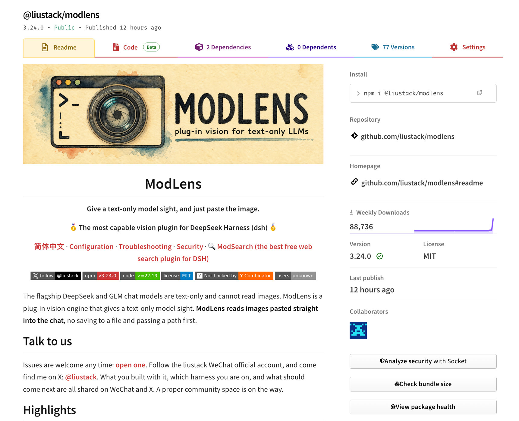 ModLens，一周八万八千次下载