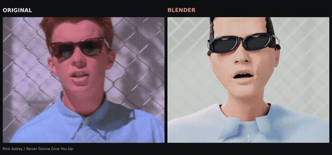 Astra 在 Blender 里做的 rickroll